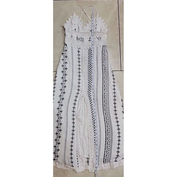 Miss Me womens white sleeveless dress size Small crochet detail front slit lined - Picture 4 of 14